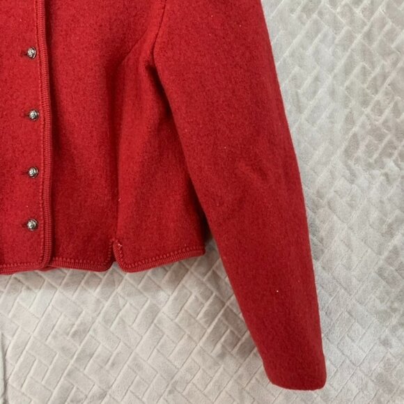 Drig Salzburger Womens Small Jacket Red Wool Button Up Austrian Vintage - Picture 4 of 15